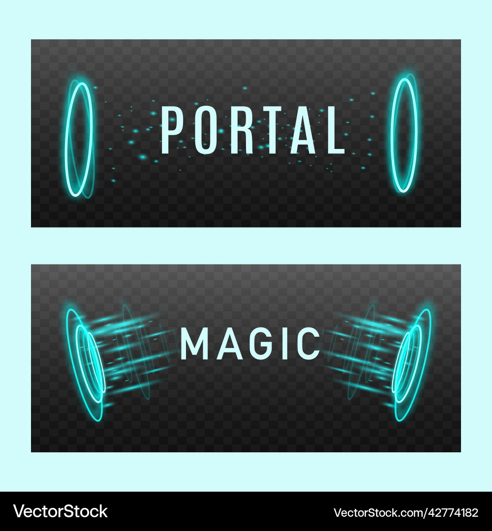 Magic portal circles with text in the middle set Magic portal circles with text in the middle set vector image