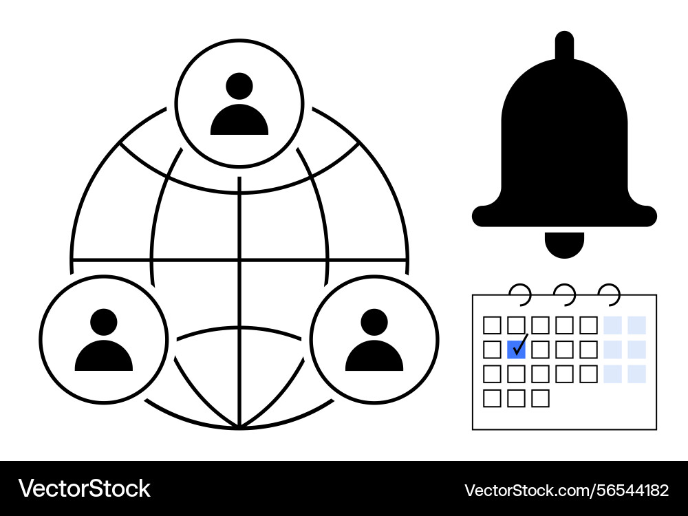 Network of global communication with notification Network of global communication with notification vector image