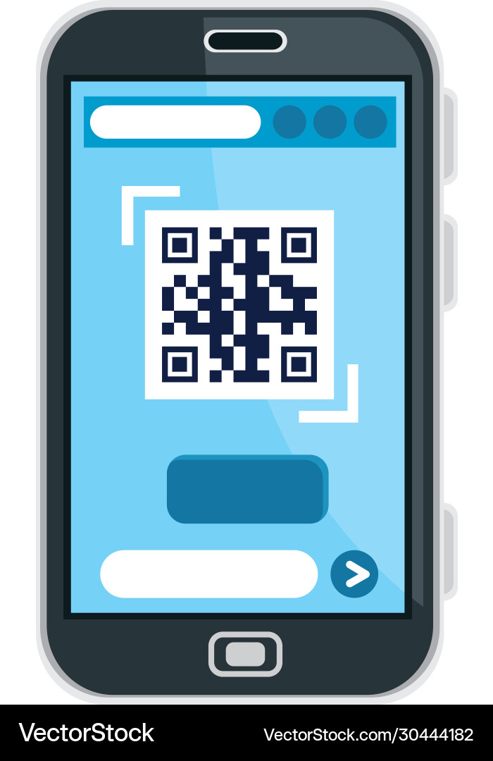 Qr code inside smartphone design vector image