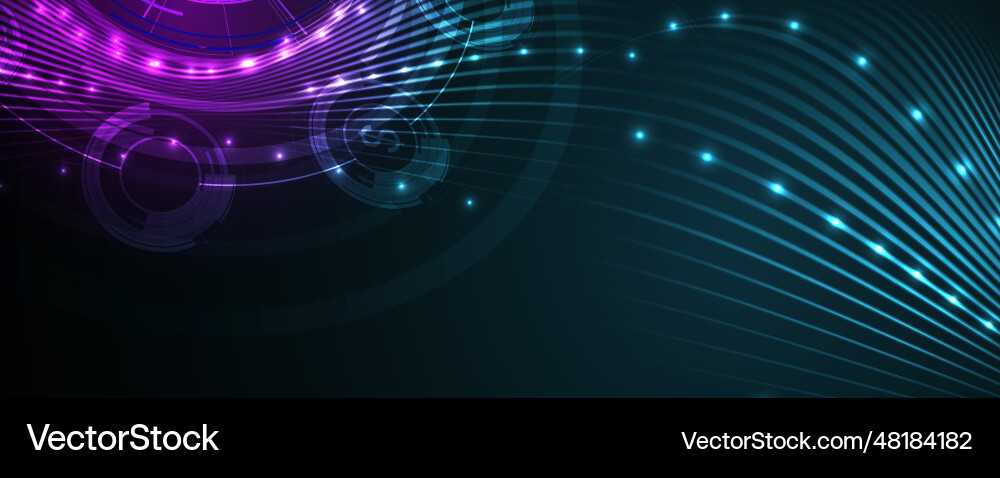 Quantum processing deep learning artificial Vector Image