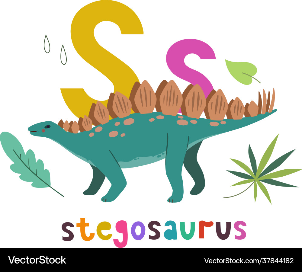 Stegosaurus niedliche Cartoonhand gezogen Stegosaurus niedliche Cartoonhand gezogen vektorbild