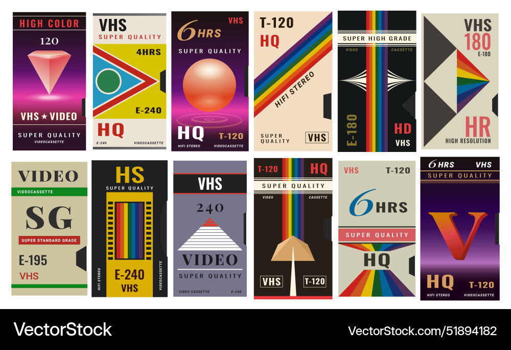 Vhs cassette retro multimedia entertainment Vhs cassette retro multimedia entertainment vector image