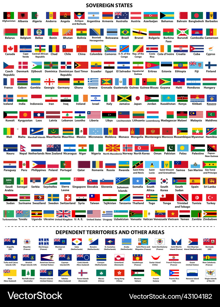 World Flags: A Comprehensive Collection Vector Image