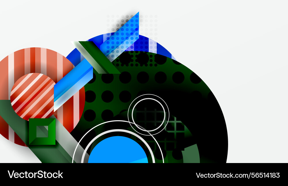 Abstract geometric shapes overlap creating Vector Image