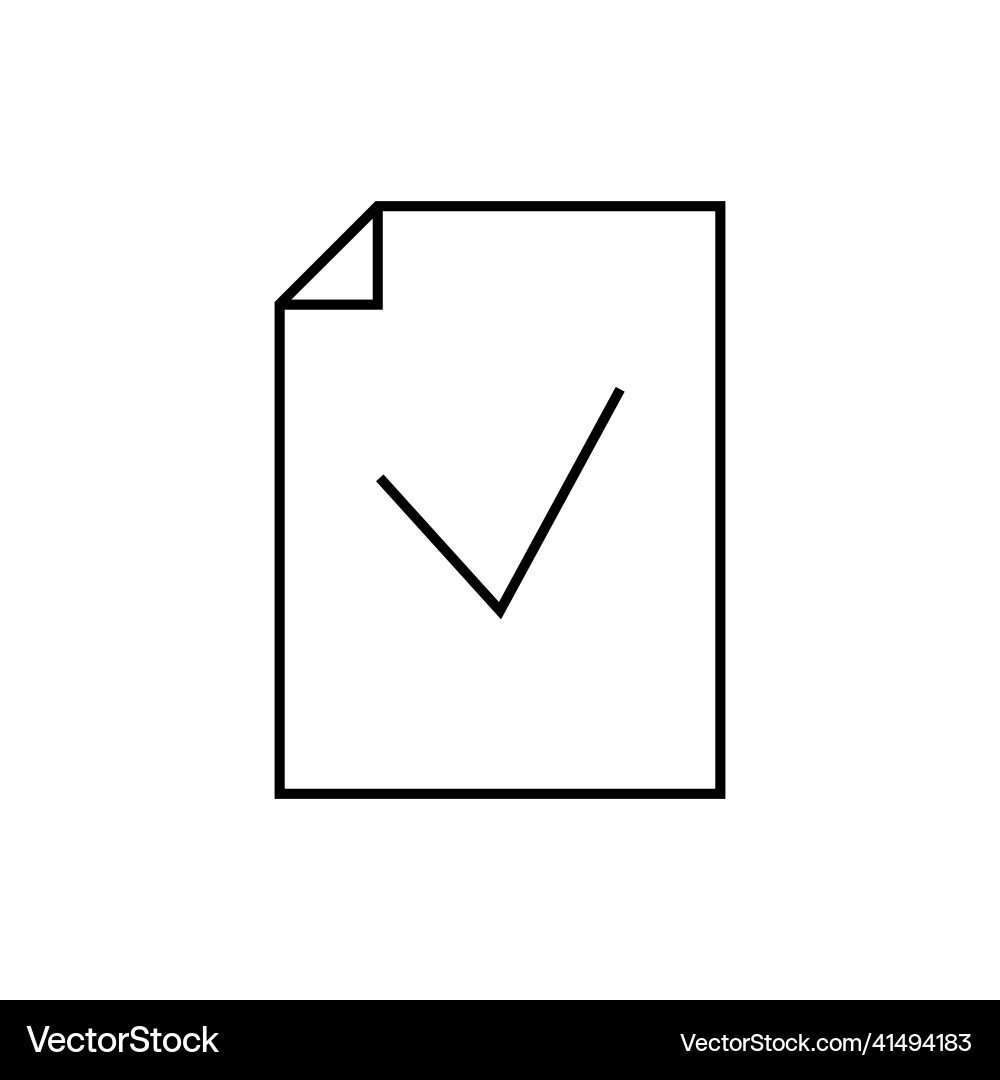 Approved document file outline icon linear style Approved document file outline icon linear style vector image