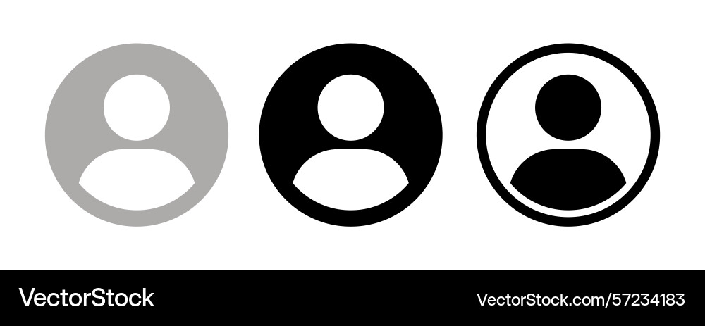 Avatar default user profile icon set person vector image