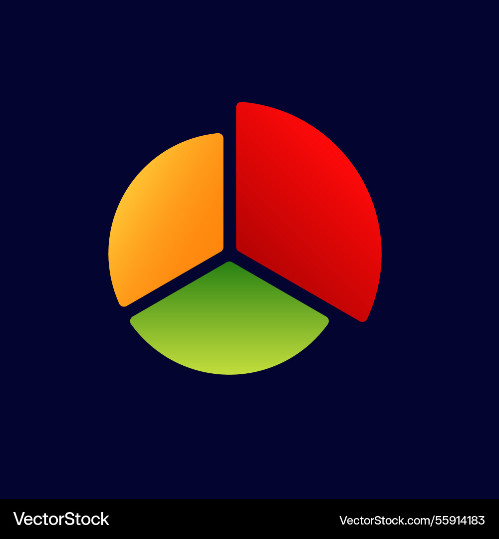 Colorful circular chart with three distinct Vector Image
