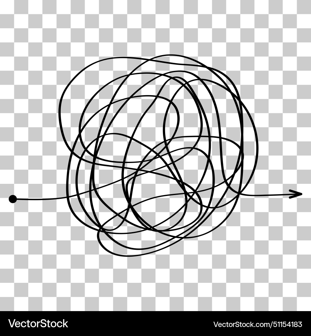 Complicated way with scribbled chaos line doodle Complicated way with scribbled chaos line doodle vector image
