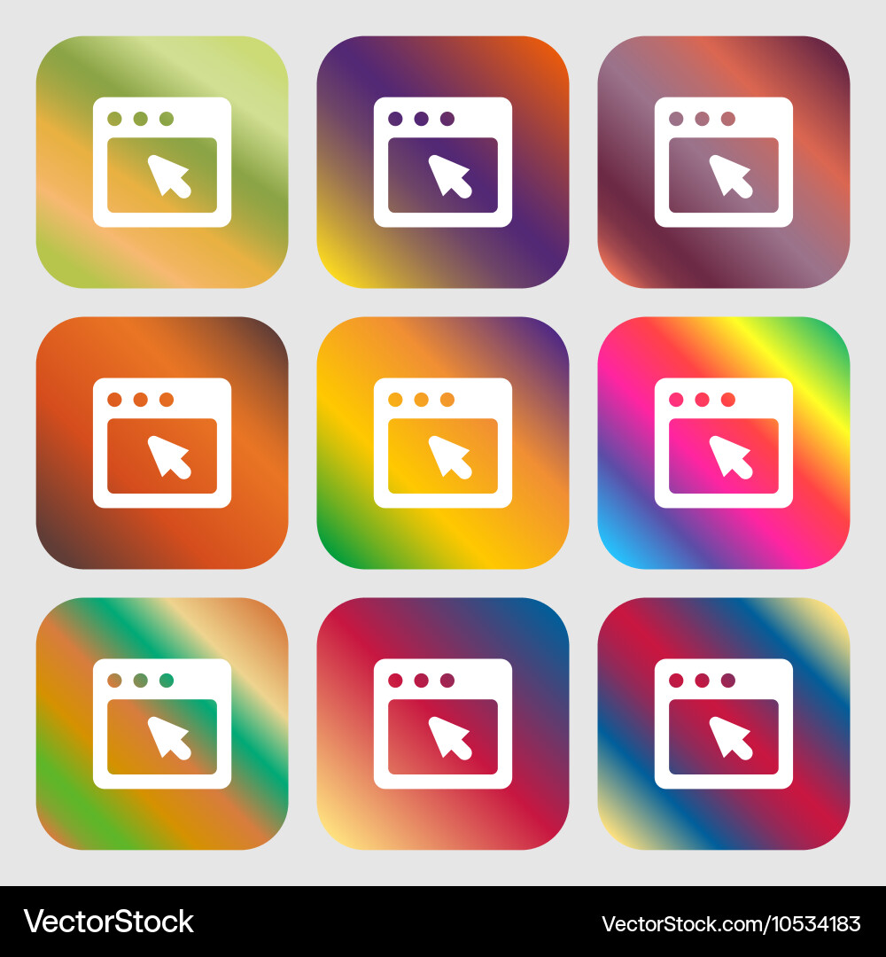 Dialog box icon nine buttons with bright gradients Vector Image