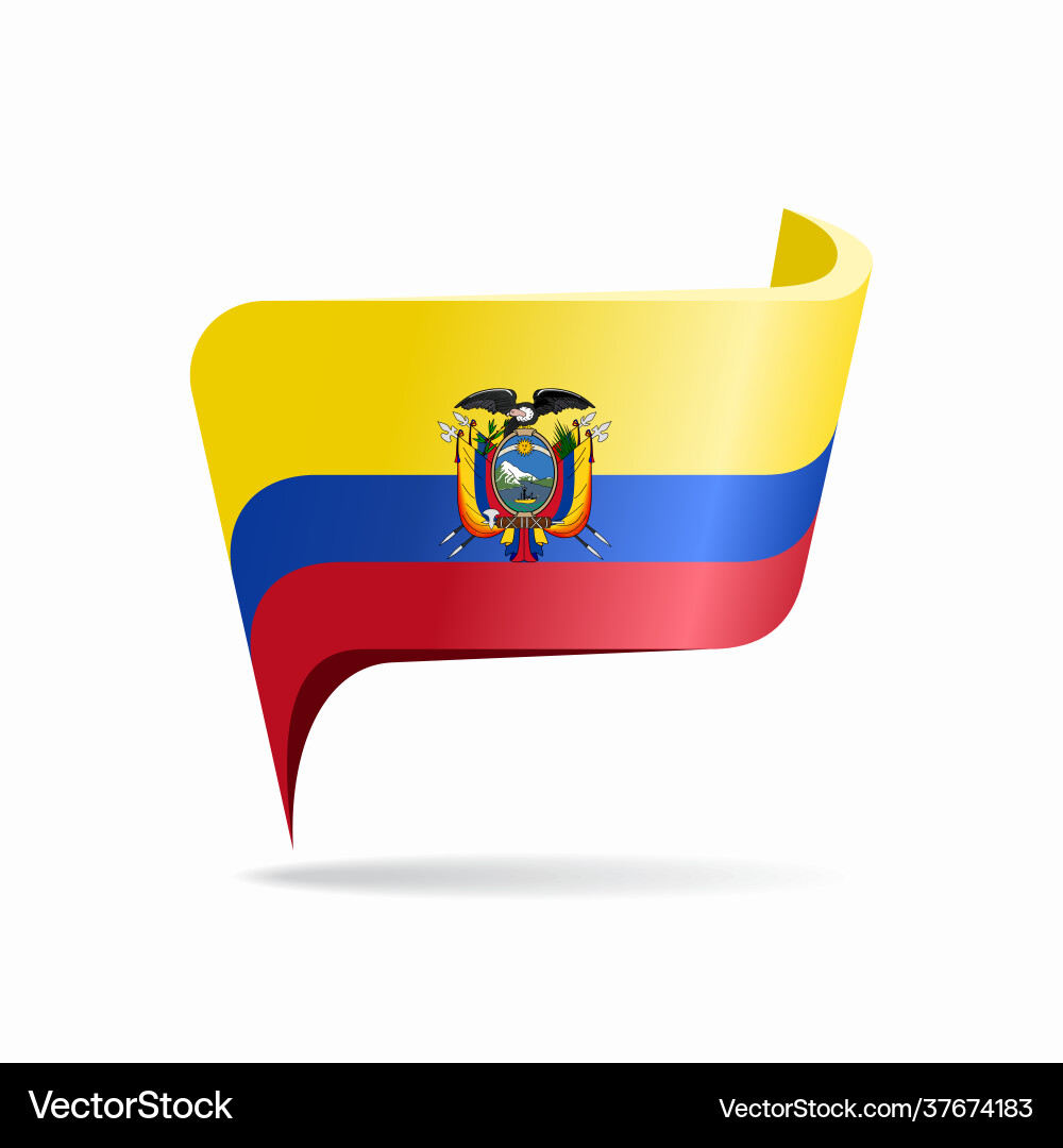 Ecuador Flag Map Pointer vector image