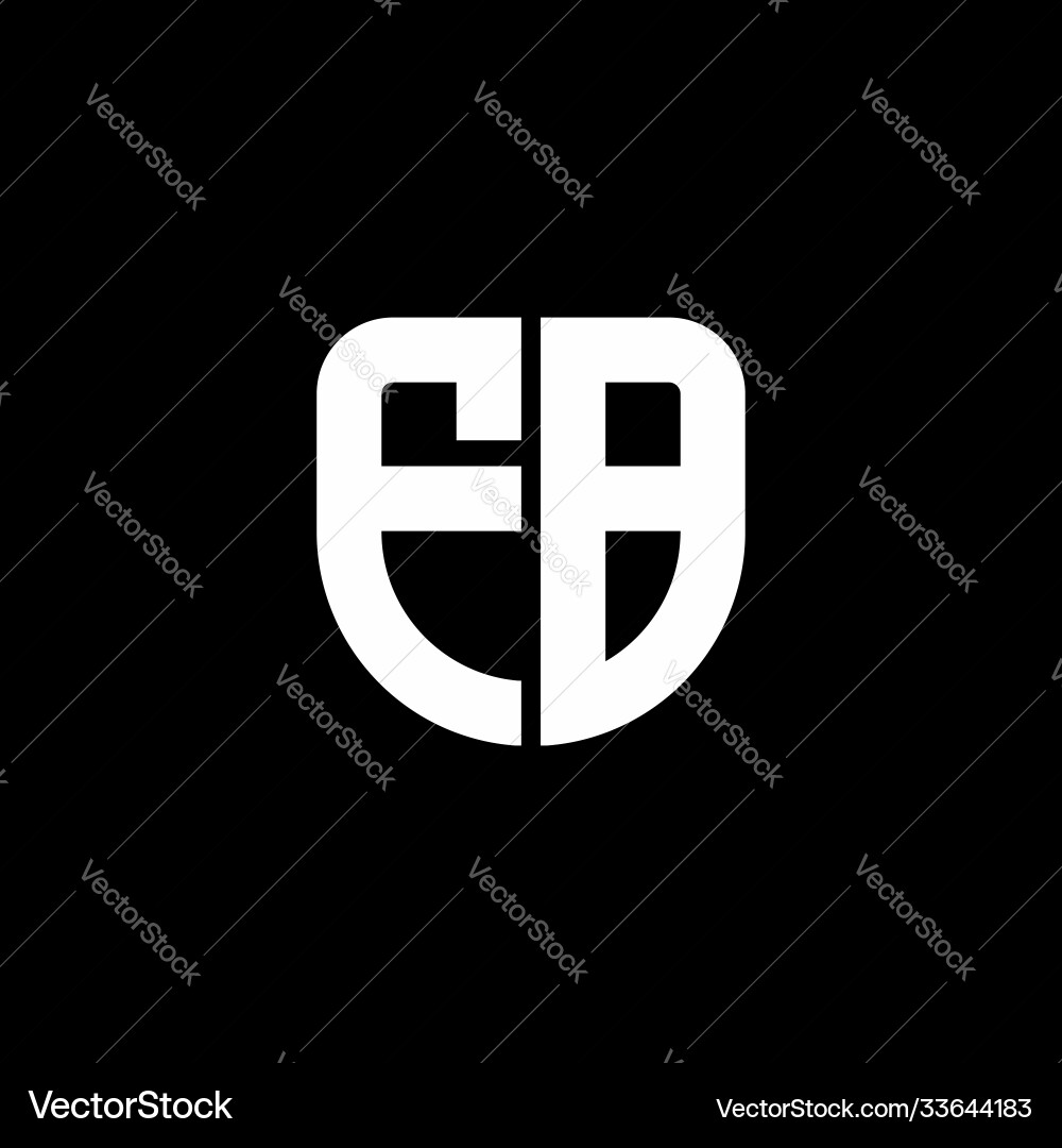 Fb logo monogram with circular shape shield Vector Image