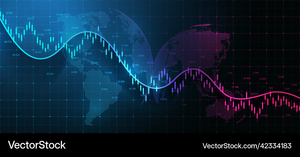 Financial chart background with uptrend line graph Financial chart background with uptrend line graph vector image