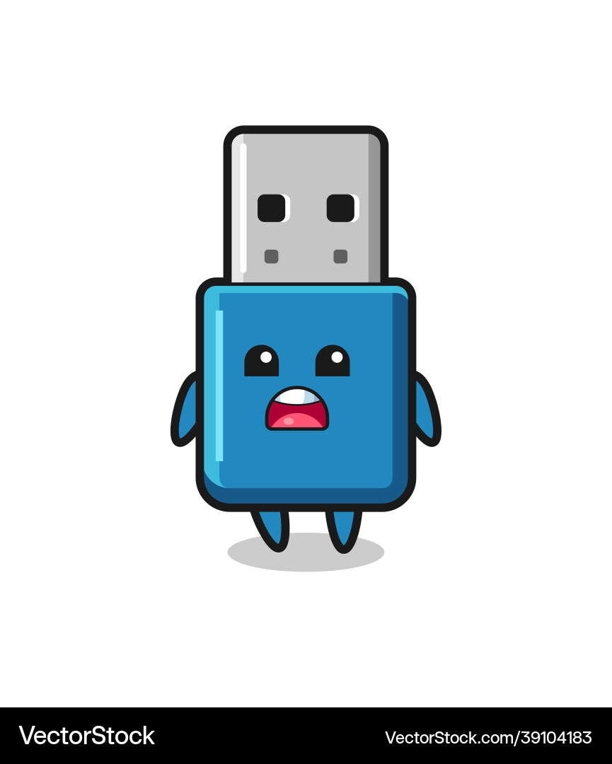 Flash drive usb with apologizing expression Vector Image