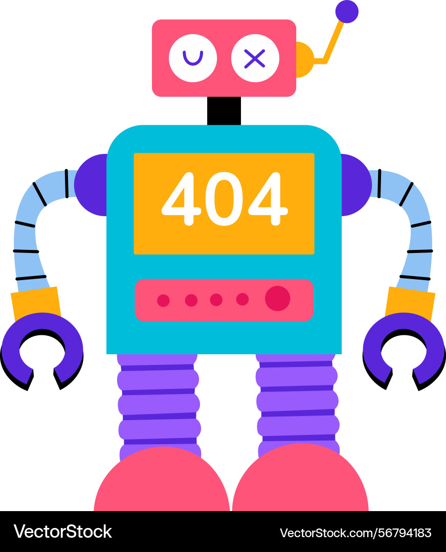 Flat style depicting a robot error vector image