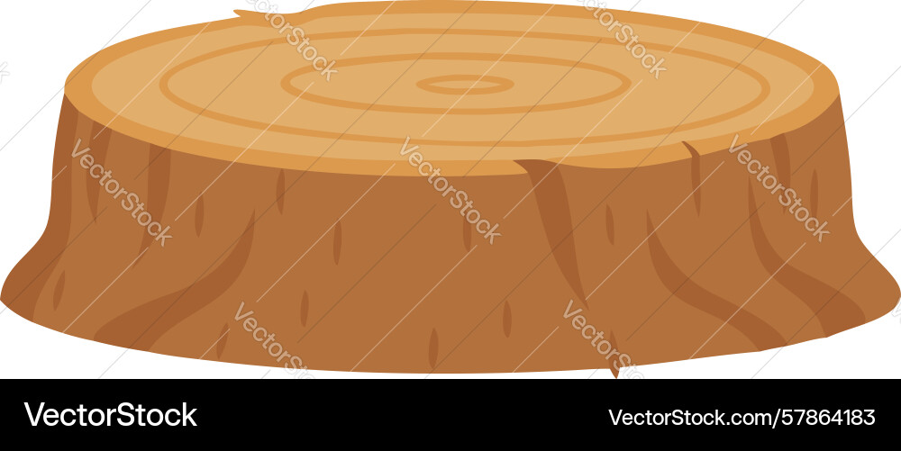 Flat top tree stump representing logging Vector Image