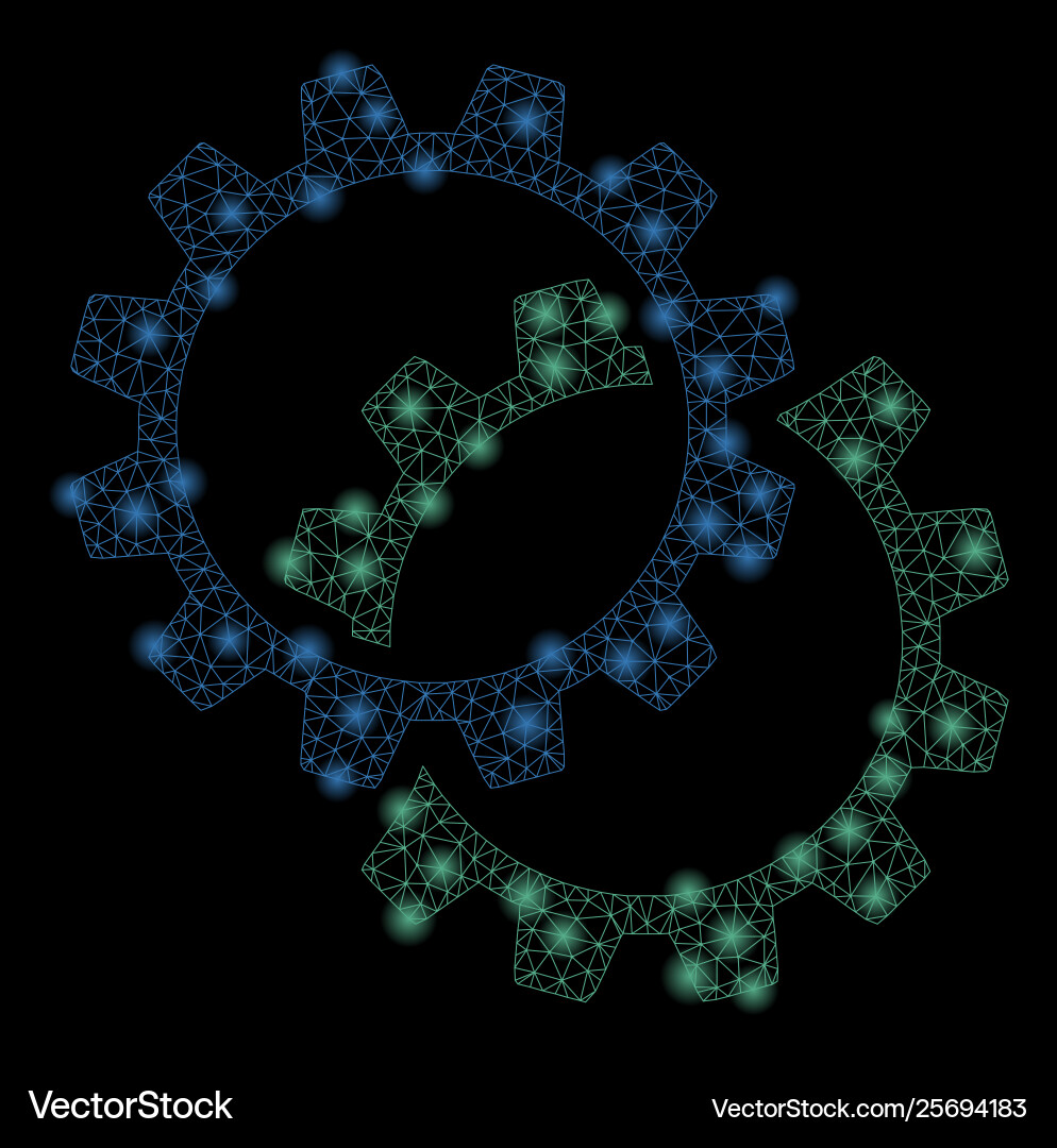 Golden square pattern configuration gears Vector Image