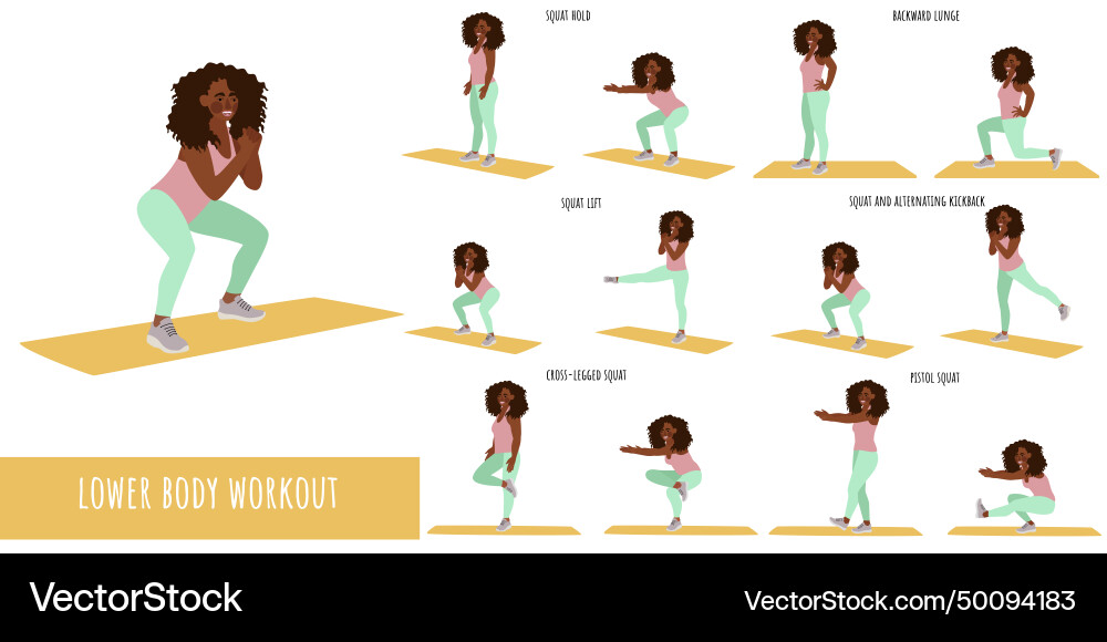 Healthy woman doing lower body workout Healthy woman doing lower body workout vector image