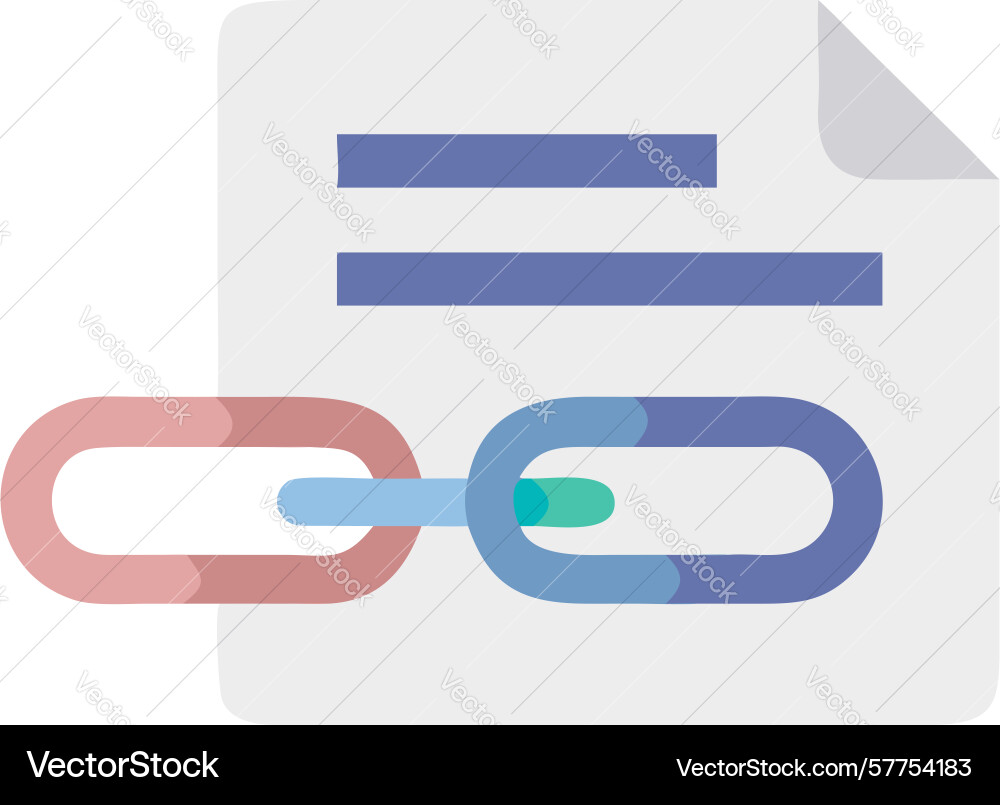 Hyperlink document icon for web content design vector image