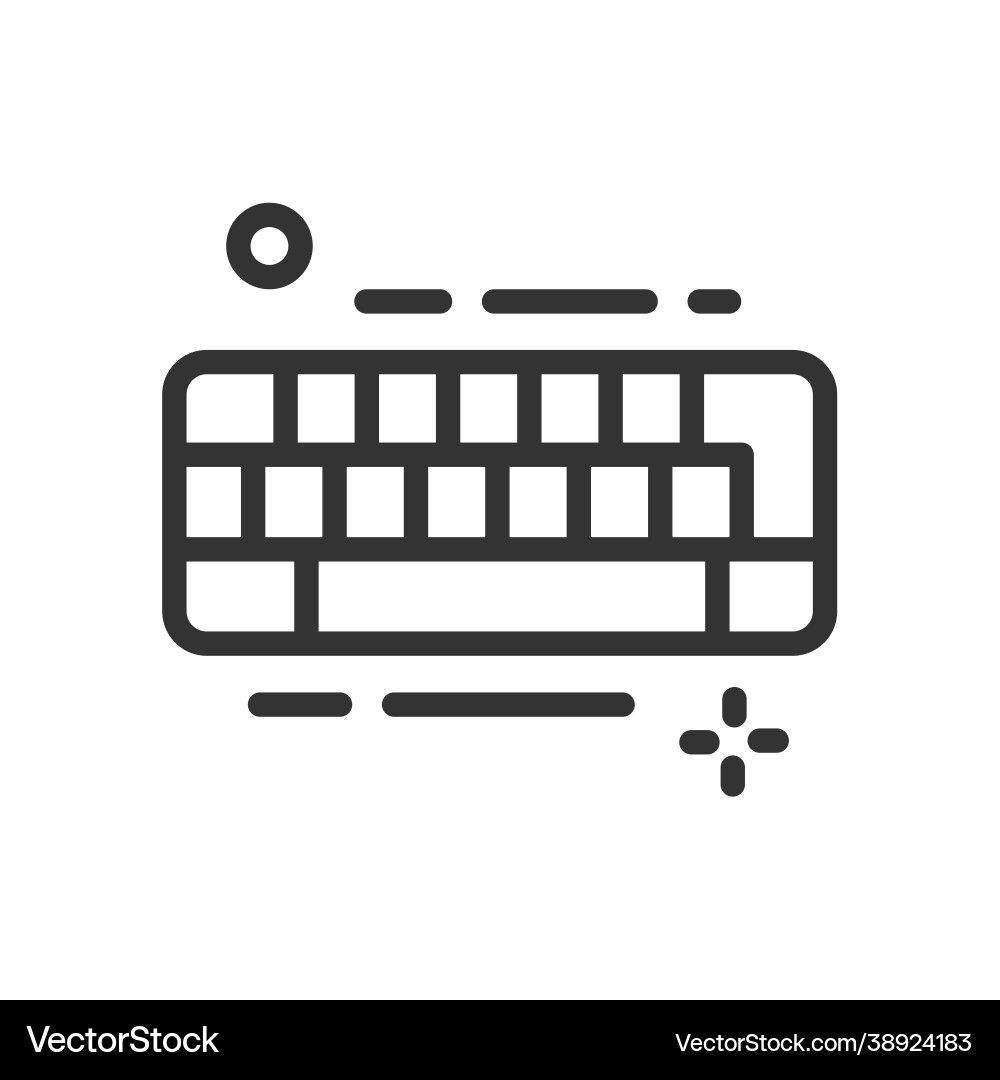 Keyboard icon in simple one line style vector image