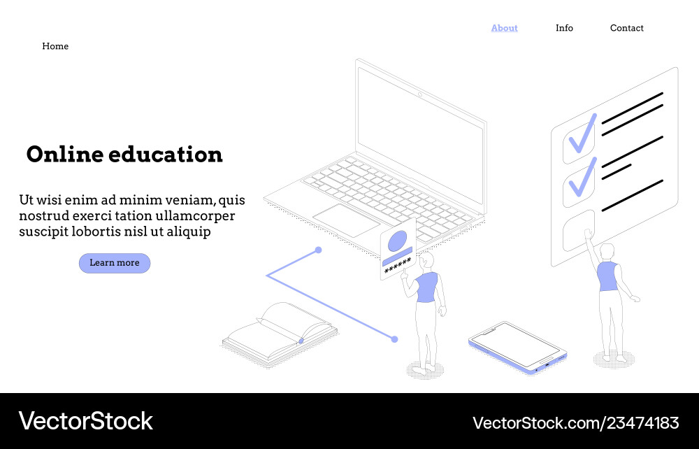 Landing page template programming course modern Landing page template programming course modern vector image