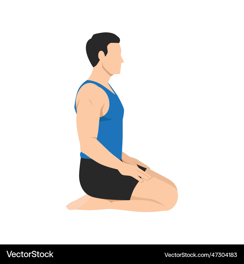 Man doing thunderbolt pose adamantine Man doing thunderbolt pose adamantine vector image