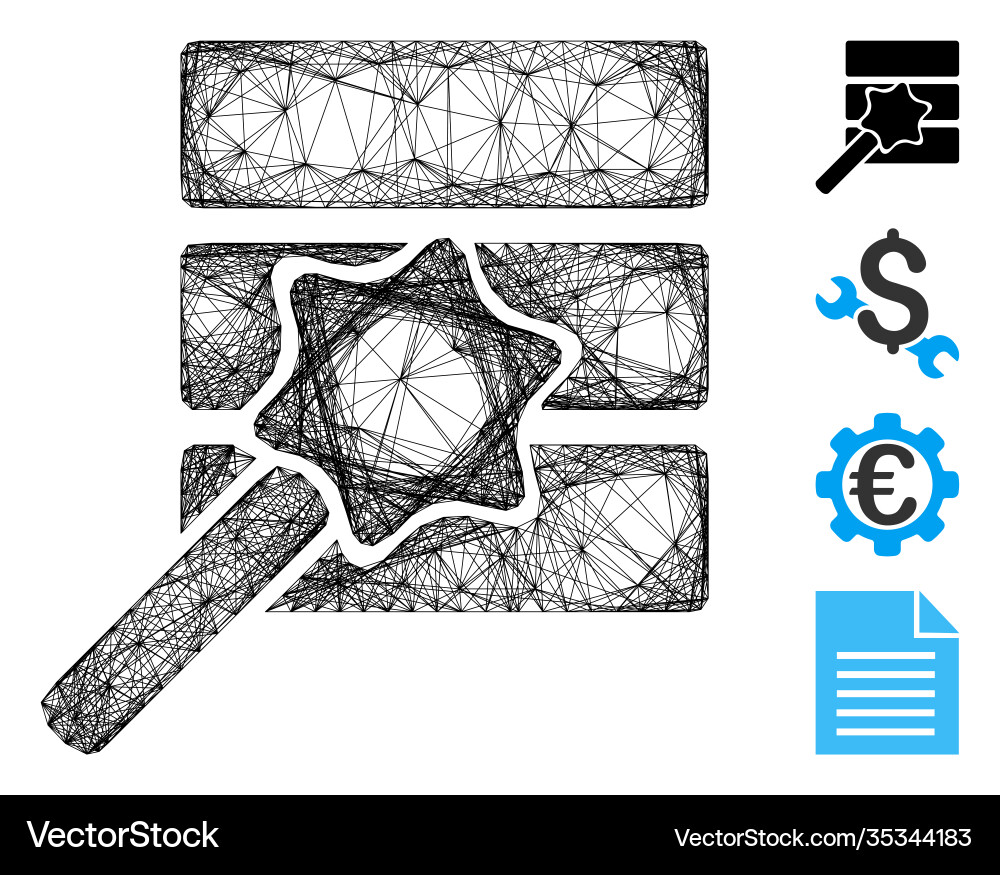 Net database wizard mesh Net database wizard mesh vector image