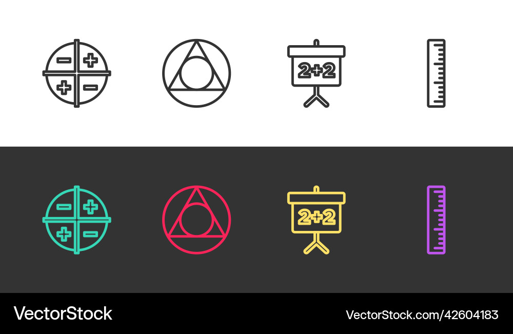 Set line xyz coordinate system triangle math Vector Image