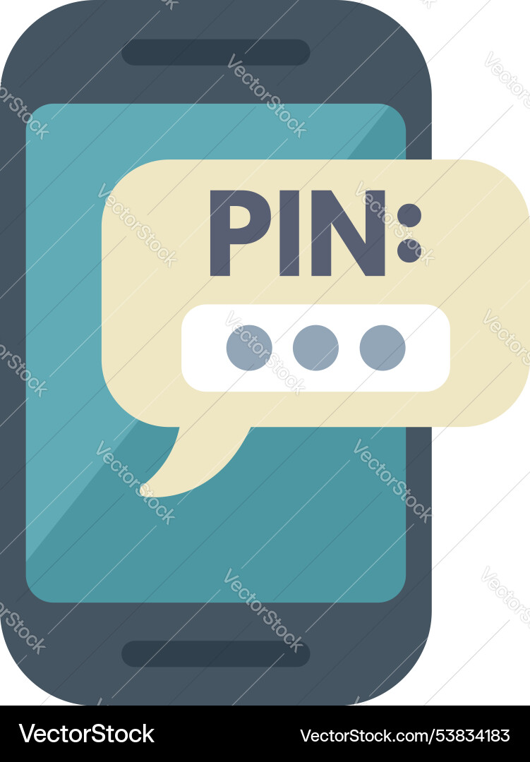 Smartphone showing pin code request notification Smartphone showing pin code request notification vector image