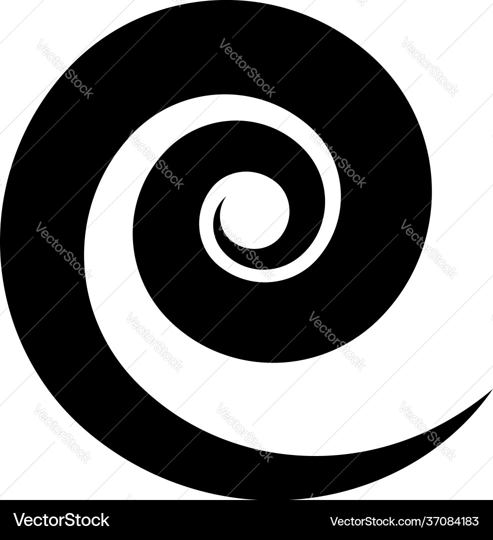 Spiral swirl twirl volute helix shape element Vector Image