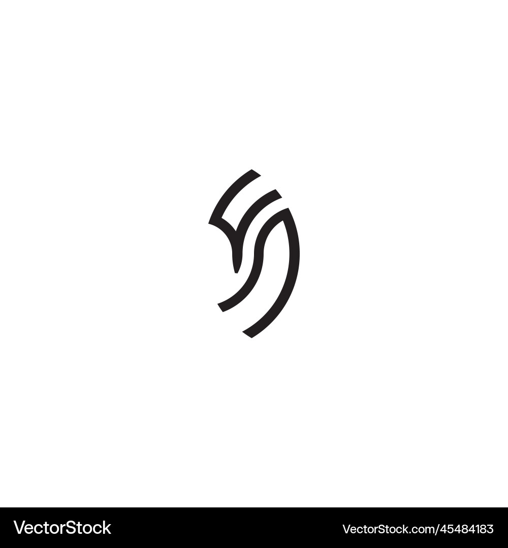 Un leaf shape line initial concept with high vector image