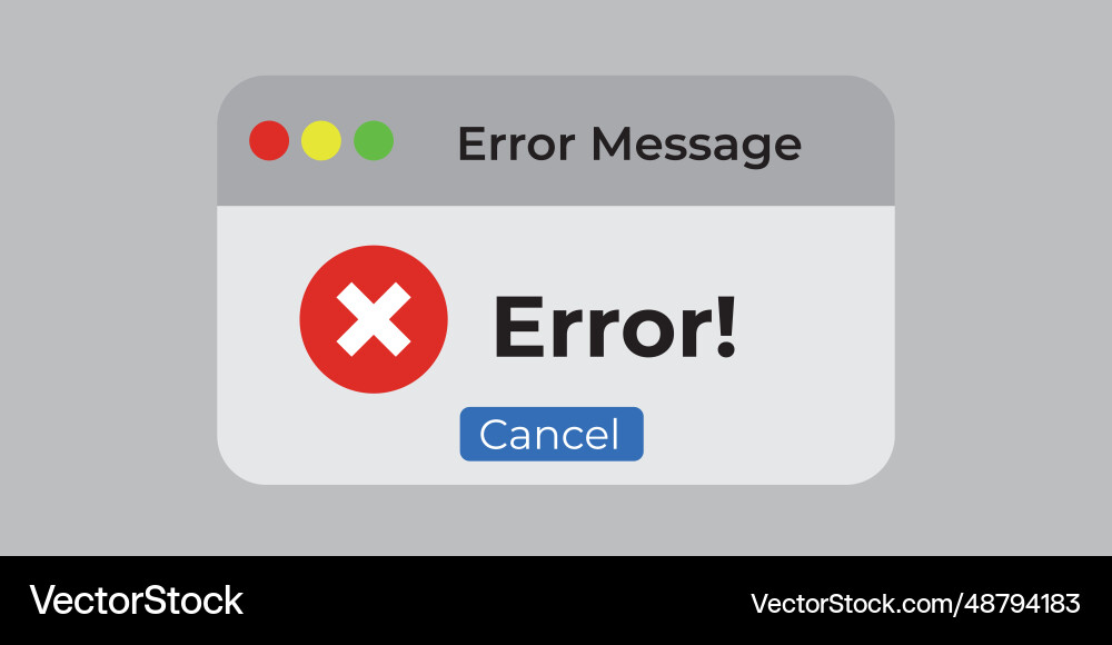 Window operating system error warning Window operating system error warning vector image