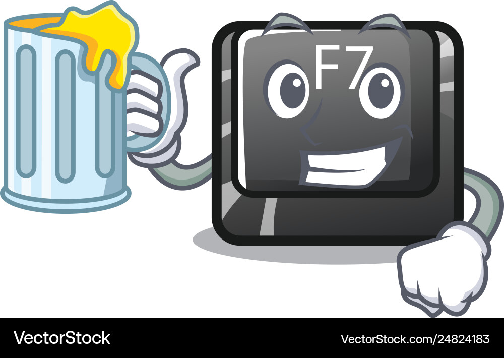 With juice f7 button installed in computer cartoon vector image