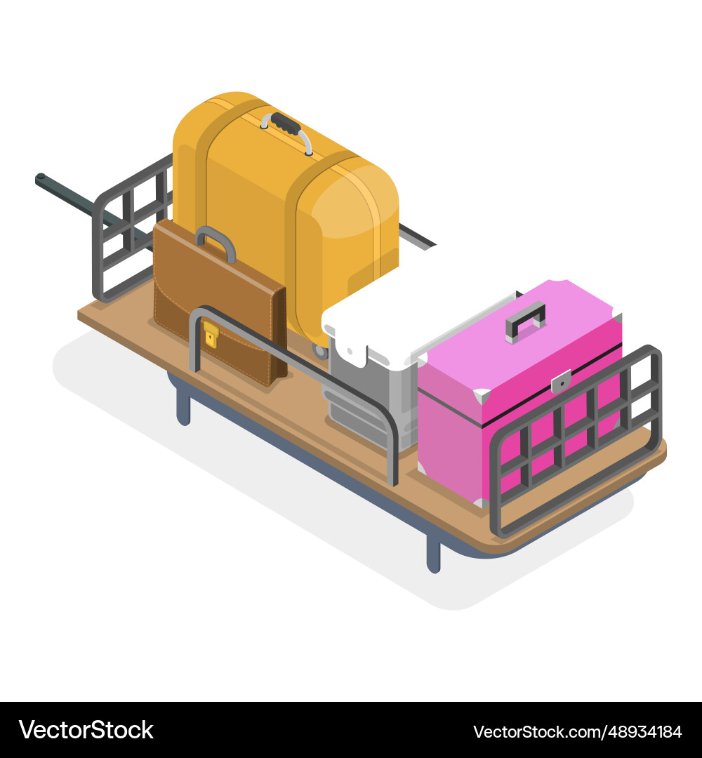 3d isometric flat set of car roof storage 3d isometric flat set of car roof storage vector image