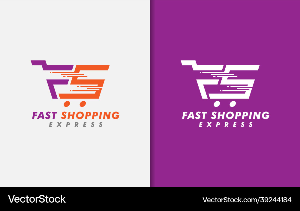 Abstract initial f and s with fast shopping vector image
