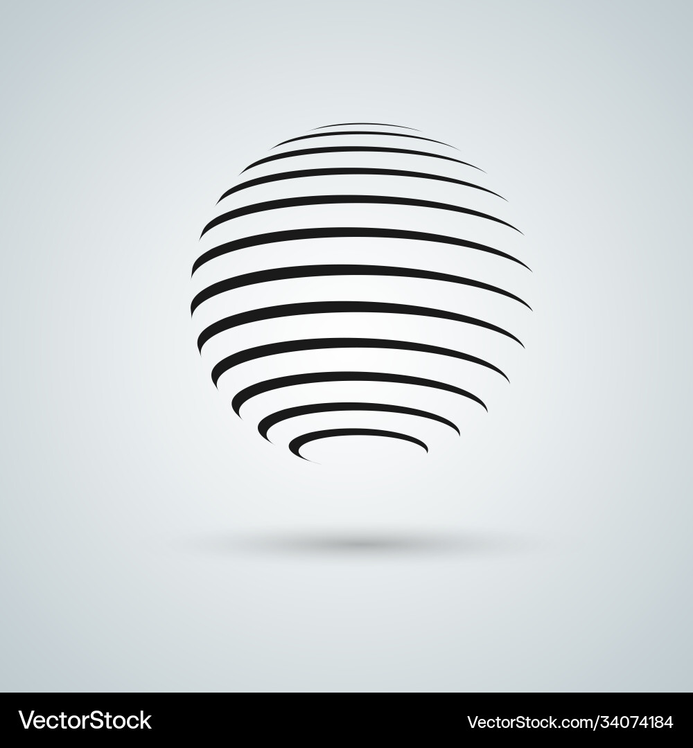 Abstract sphere icon design with twirl Abstract sphere icon design with twirl vector image