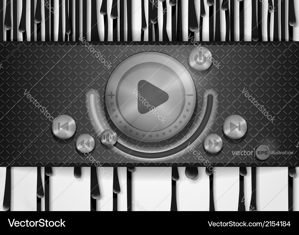 Abstract technology app icon with music button Vector Image