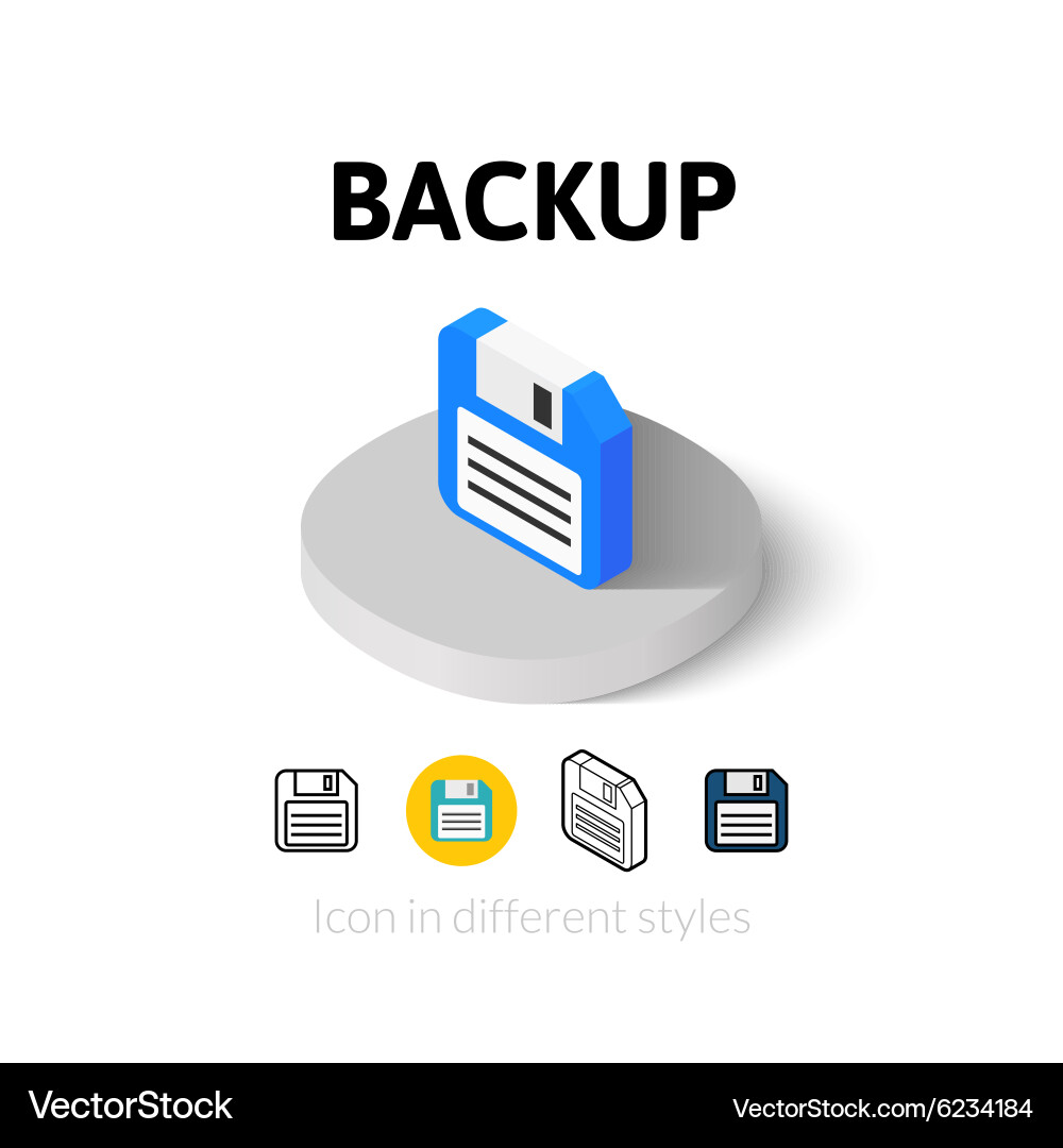 Backup icon in different style Vector Image