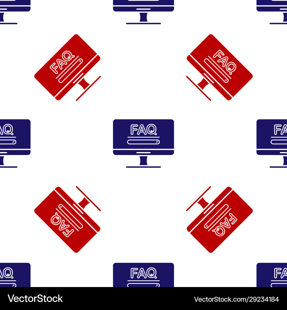 Blue and red computer monitor with text faq Blue and red computer monitor with text faq vector image