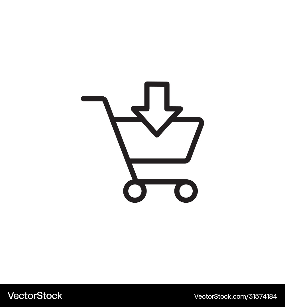 Cart trolley add and remove item black line icons Cart trolley add and remove item black line icons vector image