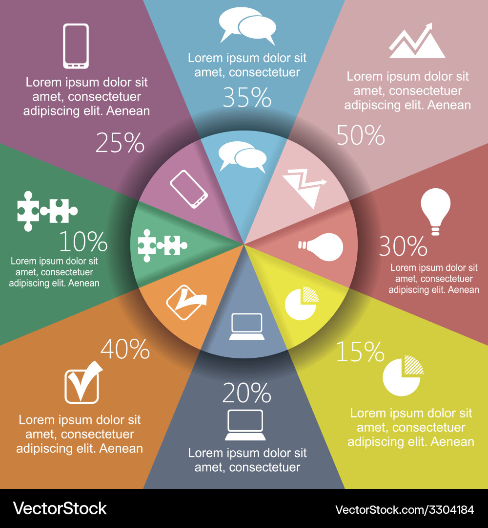 Circle infographic timeline element layout Vector Image