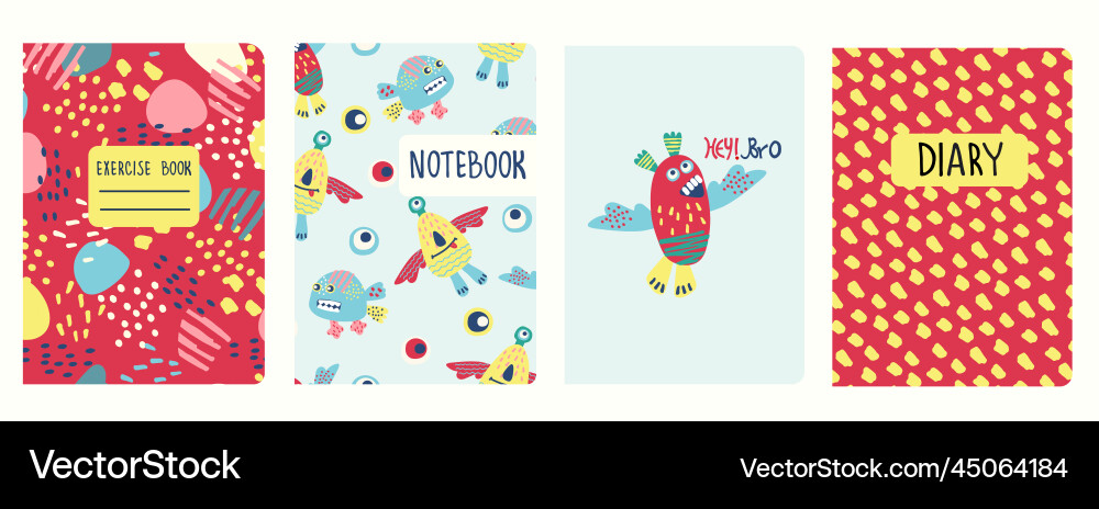 Cover page templates based on patterns with funny Cover page templates based on patterns with funny Vector Image