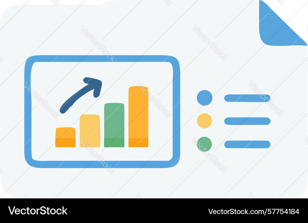 Data analytics document icon with bar chart vector image