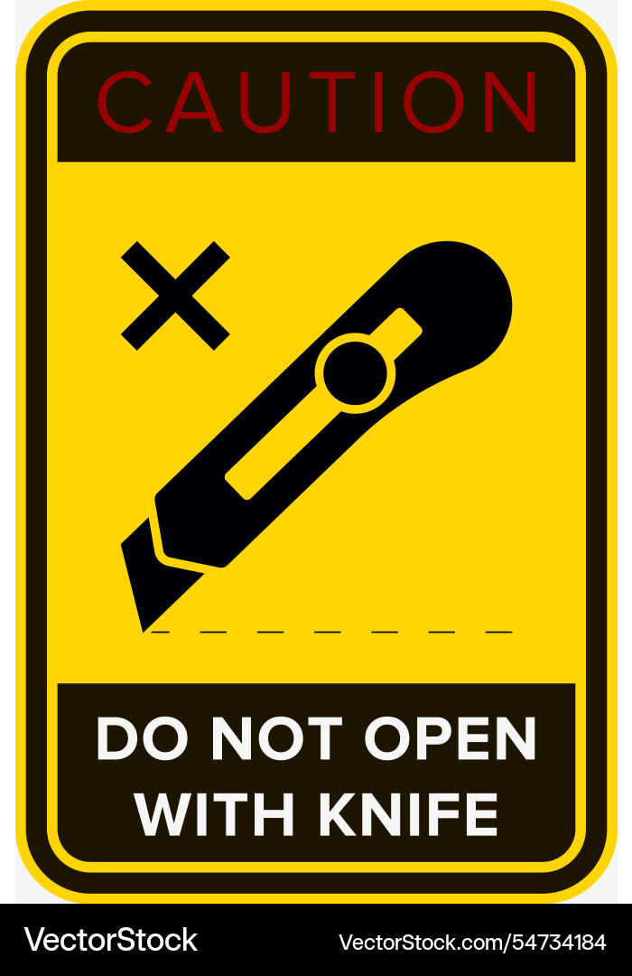 Do not open with knife protective packaging Vector Image