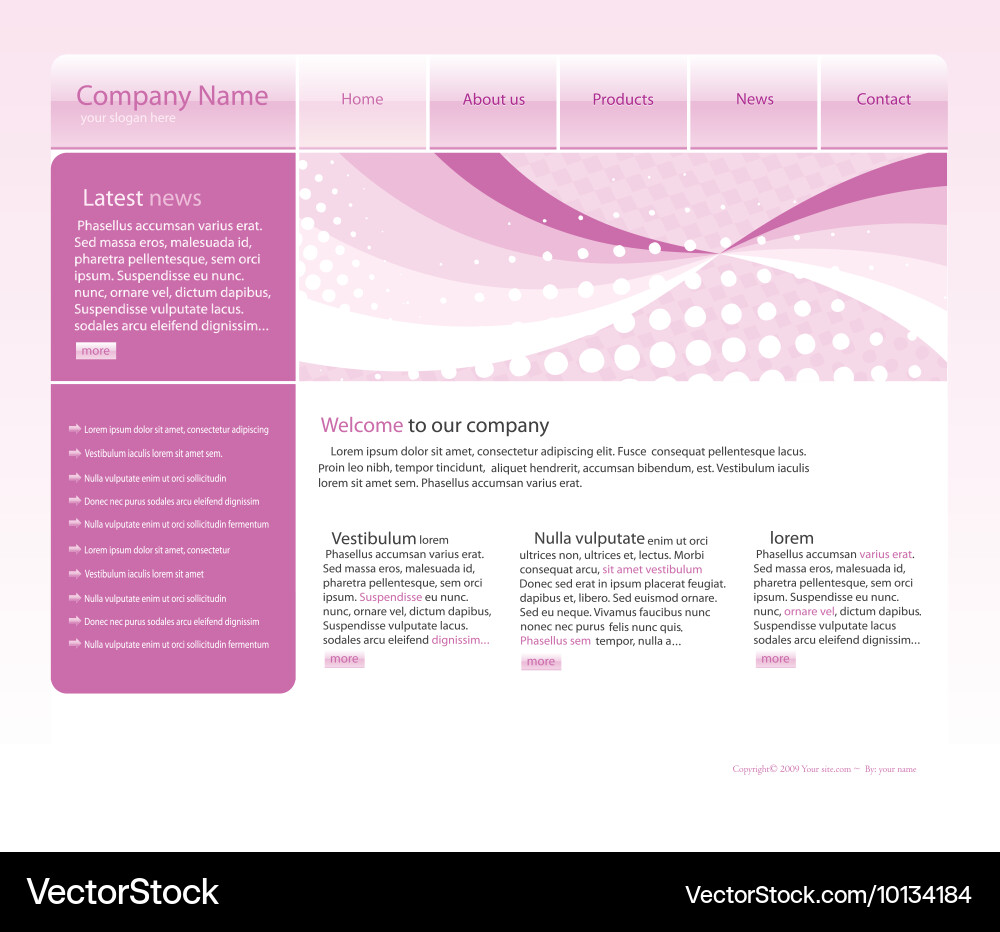Editable website template vector image
