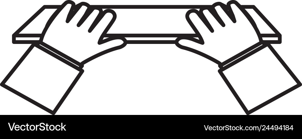 Hands typing in keyboard Hands typing in keyboard vector image