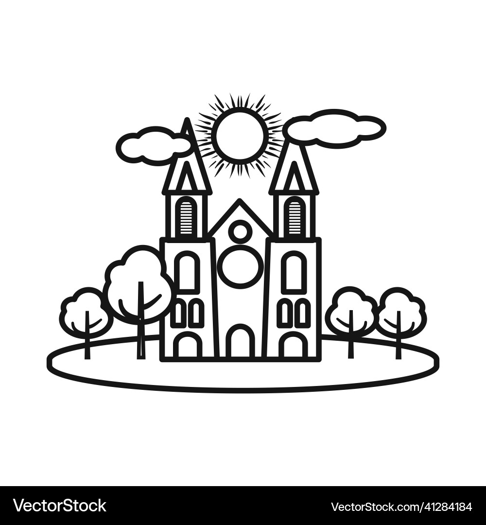 Isolated object of chapel and vietnamese icon set Vector Image