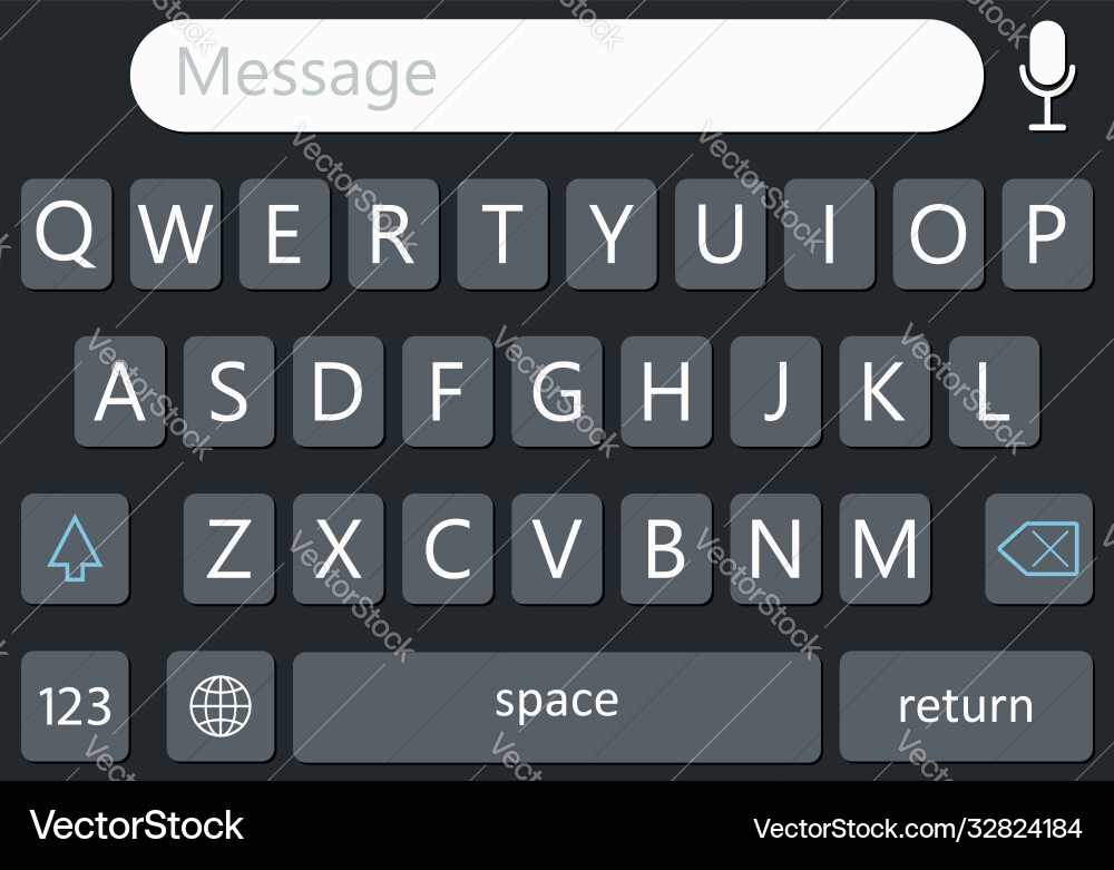 Keyboard smartphone keypad for ui mobile vector image