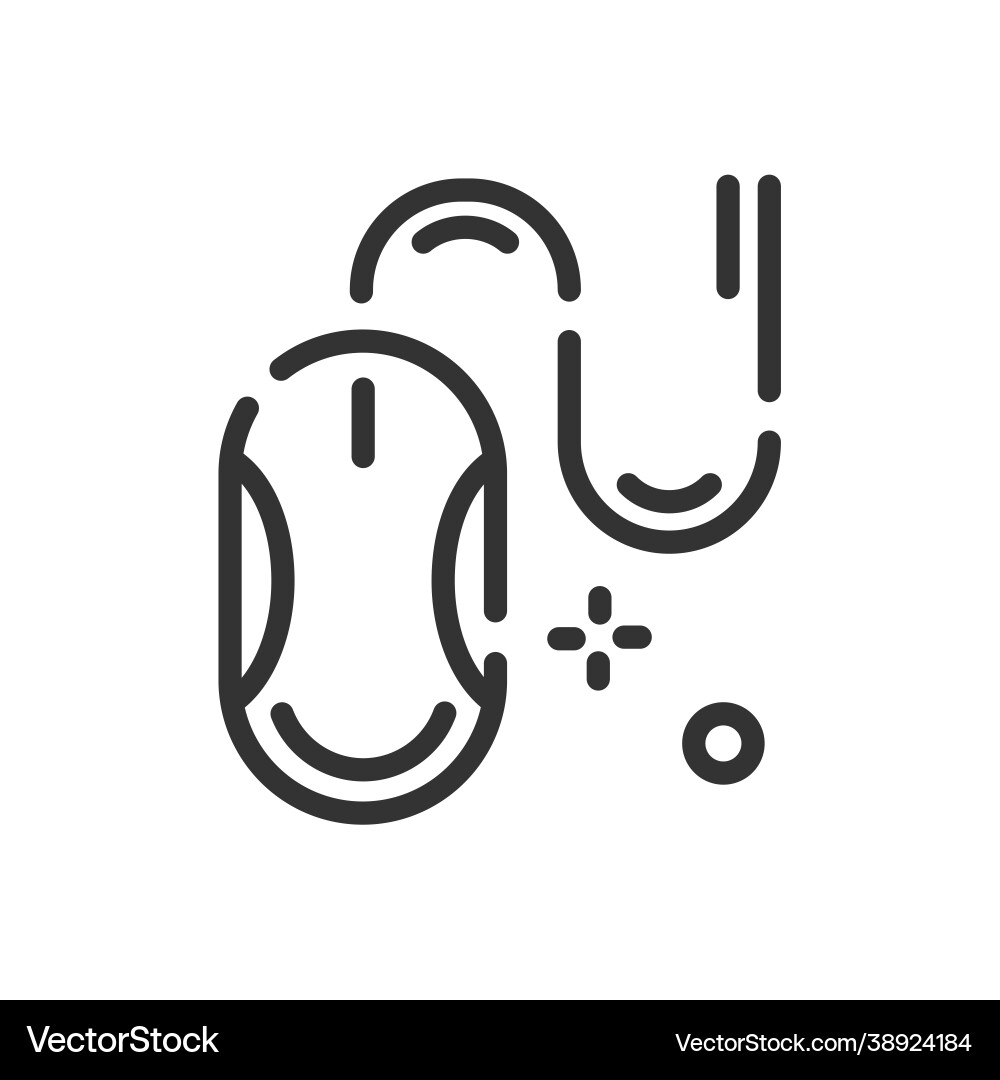 Mouse icon in simple one line style vector image