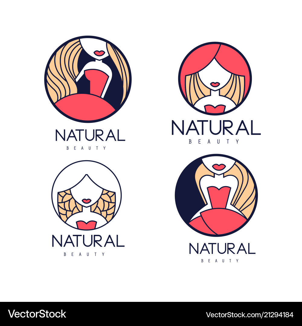 Original round emblems for beauty or hair salon Original round emblems for beauty or hair salon vector image