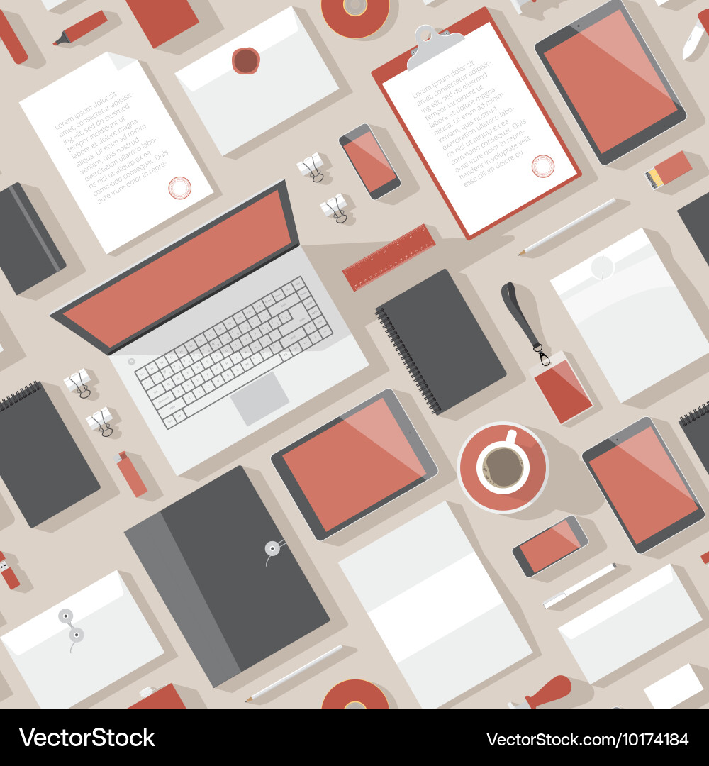 Seamless objects plain turned red vector image